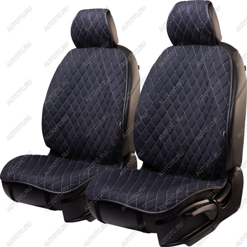 2 359 р. Накидка (2 места Софа) АЛЯСКА ст РОМБ Lord Autofashion Foton Aumark (BJ10) (2010-2025) (черный, строчка бежевая)  с доставкой в г. Чебоксары