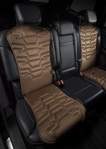 2 579 р. Накидка на сиденье (1 место Афины) ЛЮКС ст ФОРТ Lord Autofashion Lexus GX460 J150 дорестайлинг (2009-2013) (бежевый, строчка коричневая )  с доставкой в г. Чебоксары. Увеличить фотографию 4