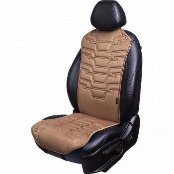 2 579 р. Накидка на сиденье (1 место Афины) ЛЮКС ст ФОРТ Lord Autofashion Lexus GX460 J150 дорестайлинг (2009-2013) (бежевый, строчка коричневая )  с доставкой в г. Чебоксары. Увеличить фотографию 11