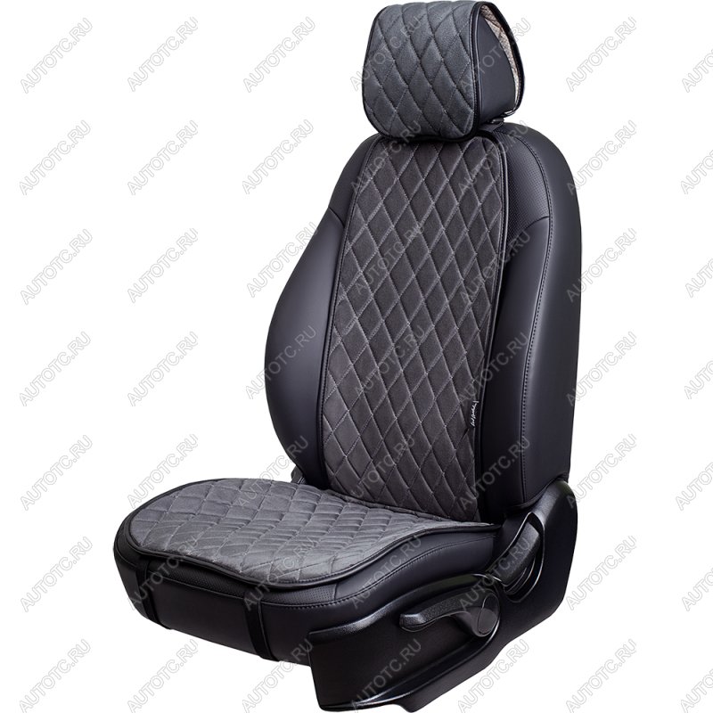 1 699 р. Накидка на сиденье (1 место Атланта) МОНРО ст РОМБ Lord Autofashion Suzuki Samurai (1998-2025) (серый, строчка серая)  с доставкой в г. Чебоксары