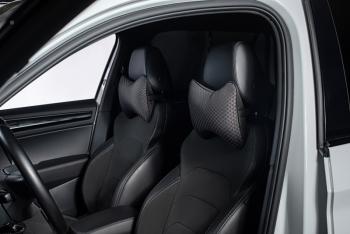 287 р. Подушка-косточка (жаккард) Lord Autofashion Cadillac ATS седан рестайлинг (2015-2016) (черный, строчка Стежок серая)  с доставкой в г. Чебоксары. Увеличить фотографию 4