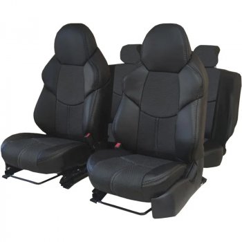 Комплект чехлов сидений (экокожа-жаккард) PREMIUM-AVTO Foton Aumark (BJ11) (2010-2025) (Черный)