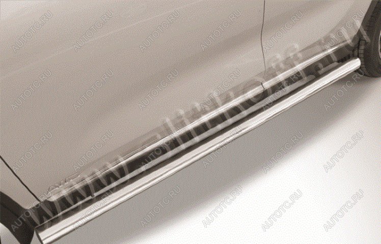 14 999 р. Защита порогов d76 труба Slitkoff Hyundai Tucson JM (2004-2010) (нержавейка полированная)  с доставкой в г. Чебоксары