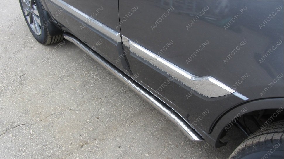 15 599 р. Защита порогов d57 с гибами Slitkoff SSANGYONG Actyon дорестайлинг (2010-2013) (нержавейка)  с доставкой в г. Чебоксары