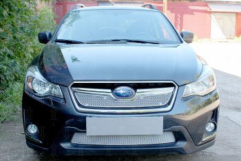 4 299 р. Защитная сетка в бампер (низ, ячейка 4х10 мм) Стрелка11 Премиум Subaru XV GP/G33 рестайлинг (2016-2017) (Хром)  с доставкой в г. Чебоксары. Увеличить фотографию 2