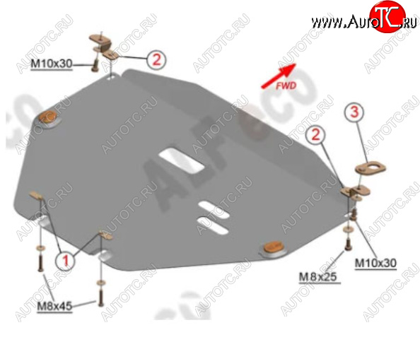 3 899 р. Защита картера двигателя и КПП Alfeco Honda CR-V RW,RT рестайлинг (2019-2022) (Сталь 2 мм)  с доставкой в г. Чебоксары