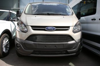 Сетка на бампер внешняя для FORD Tourneo Custom 2014-2017, 2 шт., черн., 15 мм, для автомобилей с передним парктроником  Форд Турнео коннект Arbori 01-170814-151