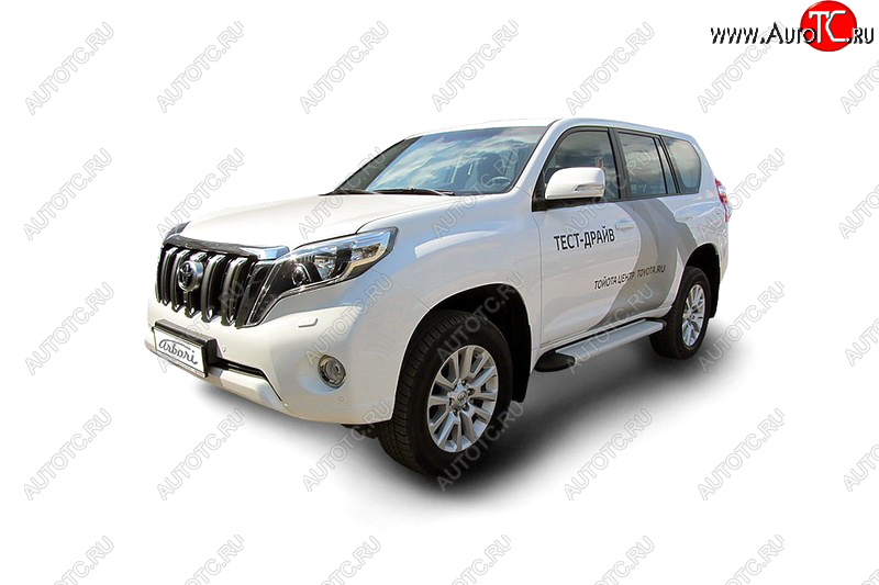 21 999 р. Комплект алюминиевых порогов Arbori Optima Silver 1600 для TOYOTA Land Cruiser Prado 2014-2017  Тойота Ленд крузер прадо Arbori afzdaaltop1402  с доставкой в г. Чебоксары