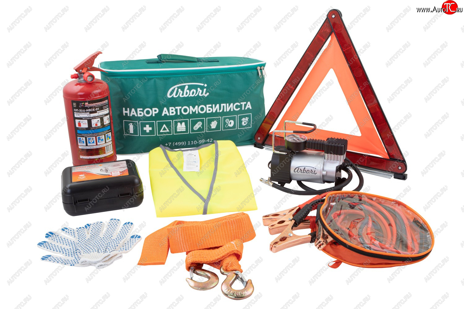 6 599 р. Автомобильный набор ARBORI Extra (Basic + трос 5 т, компрессор 35 л, провода) Arbori afek.extra.01  с доставкой в г. Чебоксары