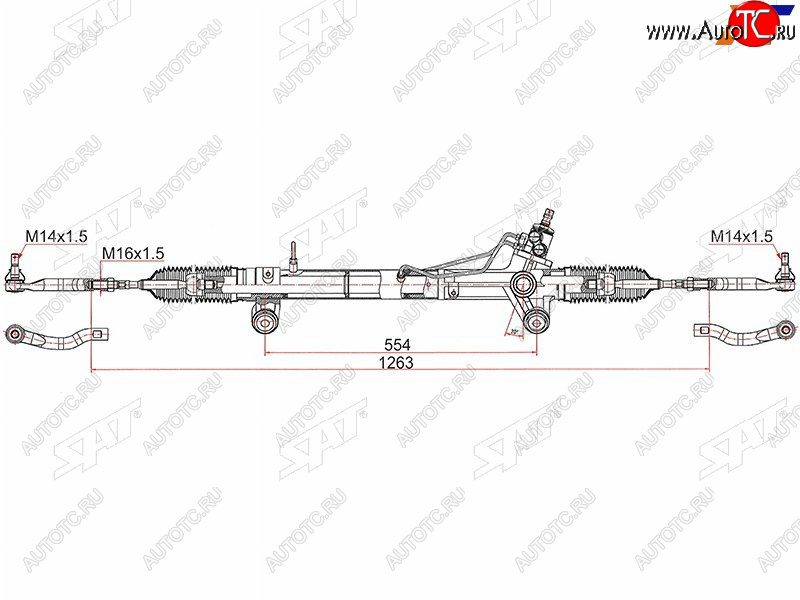 16 349 р. Рейка рулевая LHD SAT Toyota Hilux AN120 2-ой рестайлинг (2020-2025)  с доставкой в г. Чебоксары