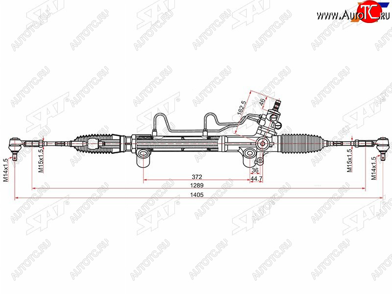 12 199 р. Рейка рулевая LHD SAT Toyota Hilux AN120 2-ой рестайлинг (2020-2025)  с доставкой в г. Чебоксары