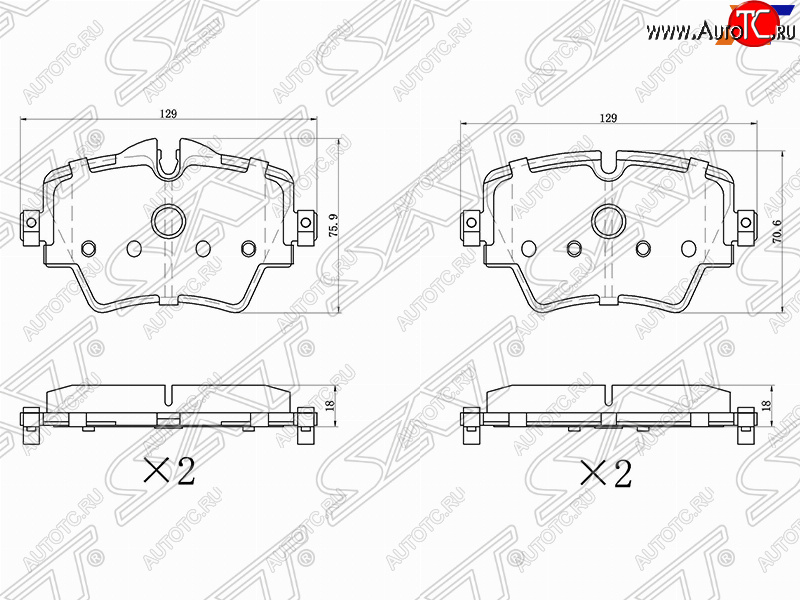 1 289 р. Колодки тормозные SAT (передние) BMW X1 F48 дорестайлинг (2015-2019)  с доставкой в г. Чебоксары
