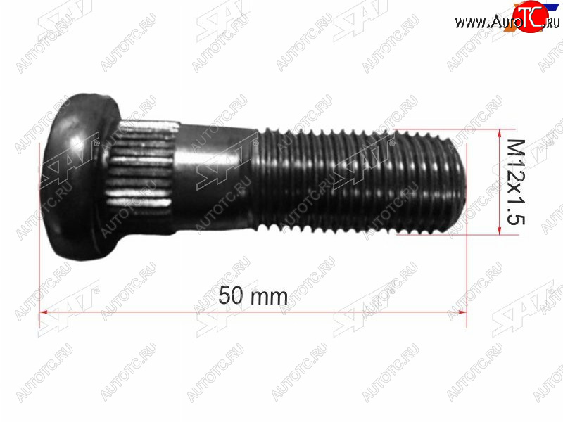 86 р. Шпилька колесная NISSAN TERRANO 87-05INFINITI QX4 96-02ATLAS 87-07ELGRAND 97-02 SAT ST-40222-A0800  с доставкой в г. Чебоксары