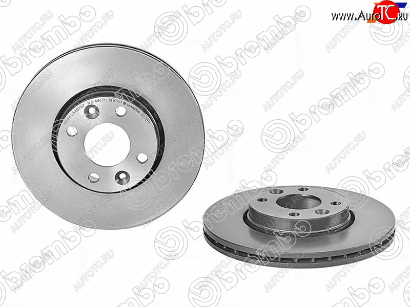 4 299 р. Передний тормозной диск (вентилируемый, d 260) BREMBO Nissan Almera G15 седан (2012-2019)  с доставкой в г. Чебоксары
