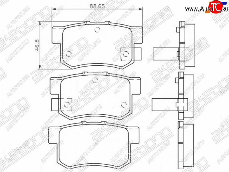 2 199 р. Задние колодки тормозные AKEBONO Honda CR-V RD4,RD5,RD6,RD7,RD9  дорестайлинг (2001-2004)  с доставкой в г. Чебоксары