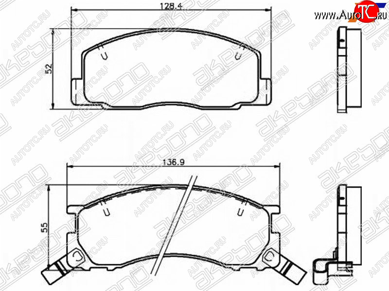 2 149 р. Колодки тормозные AKEBONO (передние) Toyota Estima Emina XR10, XR20 минивэн 2-ой рестайлинг (1996-1999)  с доставкой в г. Чебоксары