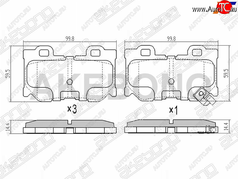 2 399 р. Задние колодки тормозные AKEBONO  INFINITI FX35  S50 - FX45  S50  с доставкой в г. Чебоксары