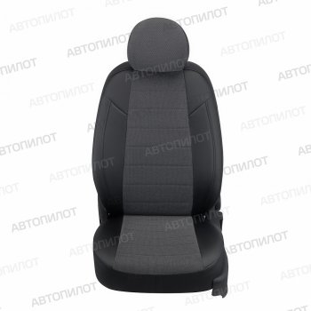 Чехлы сидений (экокожа/велюр) Автопилот Audi Q5 8R дорестайлинг (2008-2012) (черный/федерер)