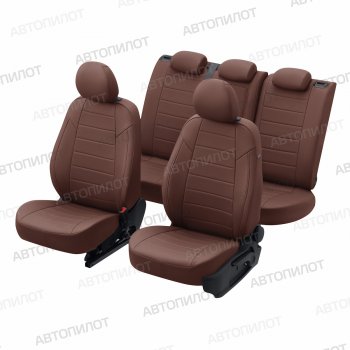 13 849 р. Чехлы сидений (экокожа, S-Line) Автопилот Audi Q5 8R дорестайлинг (2008-2012) (темно-коричневый)  с доставкой в г. Чебоксары. Увеличить фотографию 6