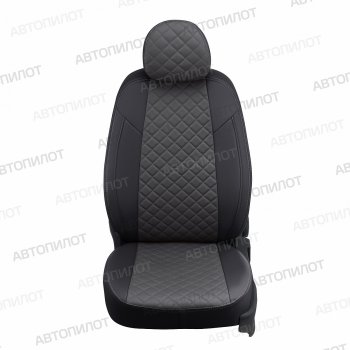 14 449 р. Чехлы сидений (экокожа, S-Line) Автопилот Ромб Audi Q5 8R дорестайлинг (2008-2012) (черный/темно-серый)  с доставкой в г. Чебоксары. Увеличить фотографию 3