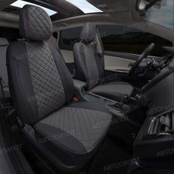 14 449 р. Чехлы сидений (экокожа, S-Line) Автопилот Ромб Audi Q5 8R дорестайлинг (2008-2012) (черный/темно-серый)  с доставкой в г. Чебоксары. Увеличить фотографию 7