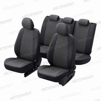 14 449 р. Чехлы сидений (экокожа, S-Line) Автопилот Ромб Audi Q5 8R дорестайлинг (2008-2012) (черный/темно-серый)  с доставкой в г. Чебоксары. Увеличить фотографию 6