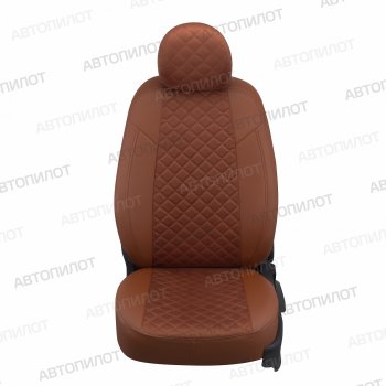 14 449 р. Чехлы сидений (экокожа/алькантара, S-Line) Автопилот Ромб Audi Q5 8R дорестайлинг (2008-2012) (коричневый)  с доставкой в г. Чебоксары. Увеличить фотографию 3