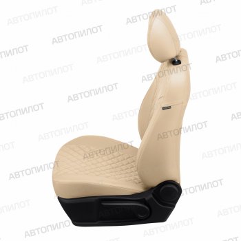 8 749 р. Чехлы сидений (экокожа/алькантара) Автопилот Ромб Ravon R4 (2016-2020) (бежевый)  с доставкой в г. Чебоксары. Увеличить фотографию 5