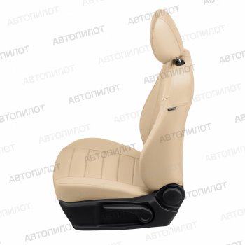 13 849 р. Чехлы сидений (экокожа/алькантара) Автопилот Hyundai Sonata NF дорестайлинг (2004-2008) (бежевый)  с доставкой в г. Чебоксары. Увеличить фотографию 3