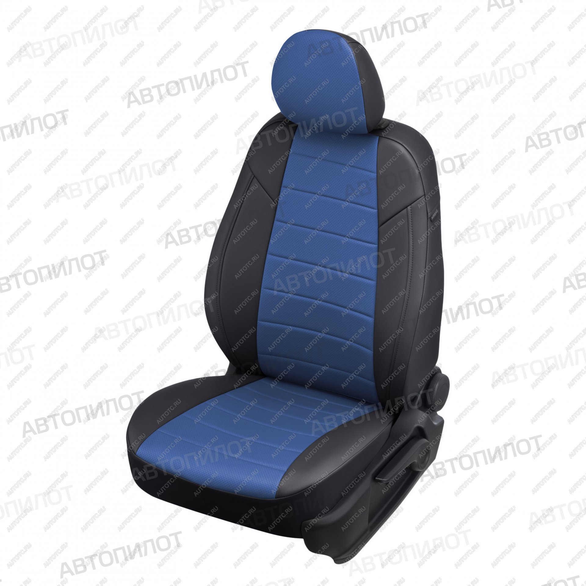 6 199 р. Чехлы на сиденья Экокожа (расздел. 40/20/40 экокожа) Автопилот Lexus RX270 AL10 дорестайлинг (2010-2012) (черный/синий)  с доставкой в г. Чебоксары