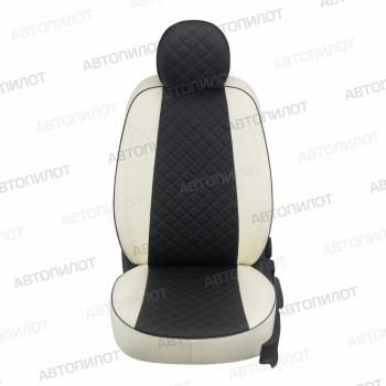 8 749 р. Чехлы на сиденья Ромб (к. Active Supreme 3 отд. части + вырез под задний подлок. экокожа) Автопилот Mazda CX-5 KF (2016-2025) (белый/черный)  с доставкой в г. Чебоксары. Увеличить фотографию 3