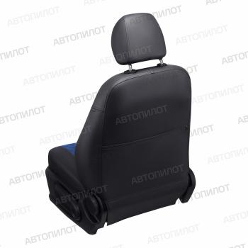 8 749 р. Чехлы на сиденья Алькантара ромб (к. Active Supreme 3 отд. части + вырез под задний подлок. экокожа) Автопилот Mazda CX-5 KF (2016-2025) (черный/синий)  с доставкой в г. Чебоксары. Увеличить фотографию 4