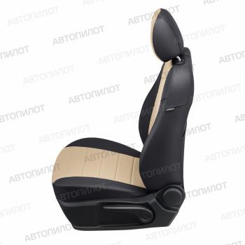 8 399 р. Чехлы на сиденья Экокожа (к. Drive экокожа) Автопилот Mazda CX-5 KF (2016-2025) (черный/бежевый)  с доставкой в г. Чебоксары. Увеличить фотографию 3
