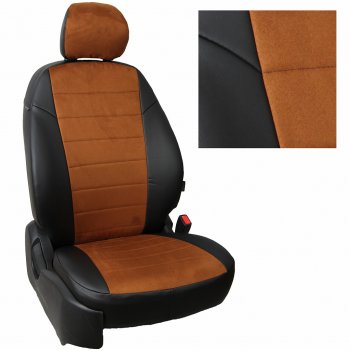 13 849 р. Чехлы на сиденья Алькантара (к. Drive экокожа) Автопилот Mazda CX-5 KF (2016-2025) (черный/коричневый)  с доставкой в г. Чебоксары. Увеличить фотографию 2