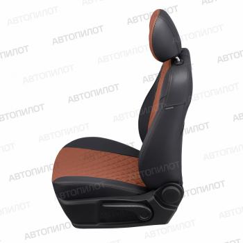 8 749 р. Чехлы на сиденья Ромб (к. Drive экокожа) Автопилот Mazda CX-5 KF (2016-2025) (черный/коричневый)  с доставкой в г. Чебоксары. Увеличить фотографию 4