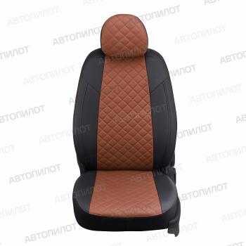 8 749 р. Чехлы на сиденья Ромб (к. Drive экокожа) Автопилот Mazda CX-5 KF (2016-2025) (черный/коричневый)  с доставкой в г. Чебоксары. Увеличить фотографию 3