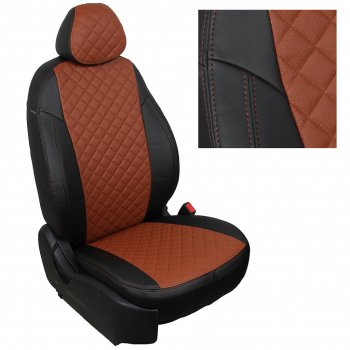8 749 р. Чехлы на сиденья Ромб (к. Drive экокожа) Автопилот Mazda CX-5 KF (2016-2025) (черный/коричневый)  с доставкой в г. Чебоксары. Увеличить фотографию 2