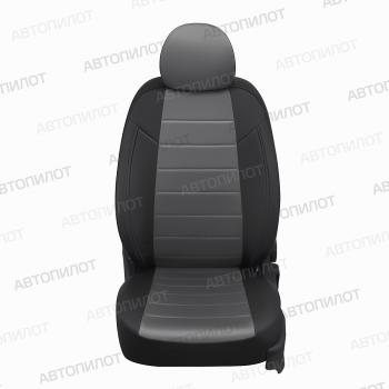 8 399 р. Чехлы на сиденья Алькантара (5 мест раздел. 40/60 экокожа) Автопилот Volkswagen Caddy 2K дорестайлинг (2003-2010) (черный/серый)  с доставкой в г. Чебоксары. Увеличить фотографию 4