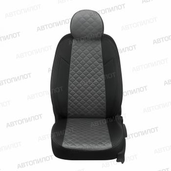 8 749 р. Чехлы на сиденья Алькантара ромб (5 мест раздел. 40/60 экокожа) Автопилот Volkswagen Caddy 2K дорестайлинг (2003-2010) (черный/серый)  с доставкой в г. Чебоксары. Увеличить фотографию 5