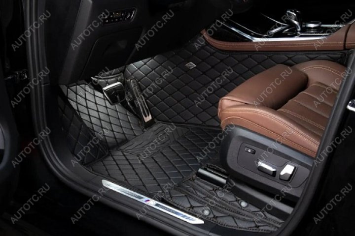 4 099 р. Ковры (5 мест Кожа экокожа) Автопилот Toyota Land Cruiser Prado J120 (2002-2009) (черный)  с доставкой в г. Чебоксары