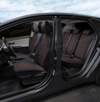 13 649 р. Чехлы сидений (экокожа, спл. с подлок.) Автопилот Audi A6 С4 седан (1994-1997) (черный/шоколад)  с доставкой в г. Чебоксары. Увеличить фотографию 6