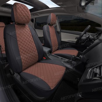 14 249 р. Чехлы сидений (экокожа, спл. с подлок.) Автопилот Ромб Audi A6 С4 седан (1994-1997) (черный/темно-коричневый)  с доставкой в г. Чебоксары. Увеличить фотографию 6