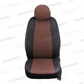 14 249 р. Чехлы сидений (экокожа, спл. с подлок.) Автопилот Ромб Audi A6 С4 седан (1994-1997) (черный/темно-коричневый)  с доставкой в г. Чебоксары. Увеличить фотографию 5