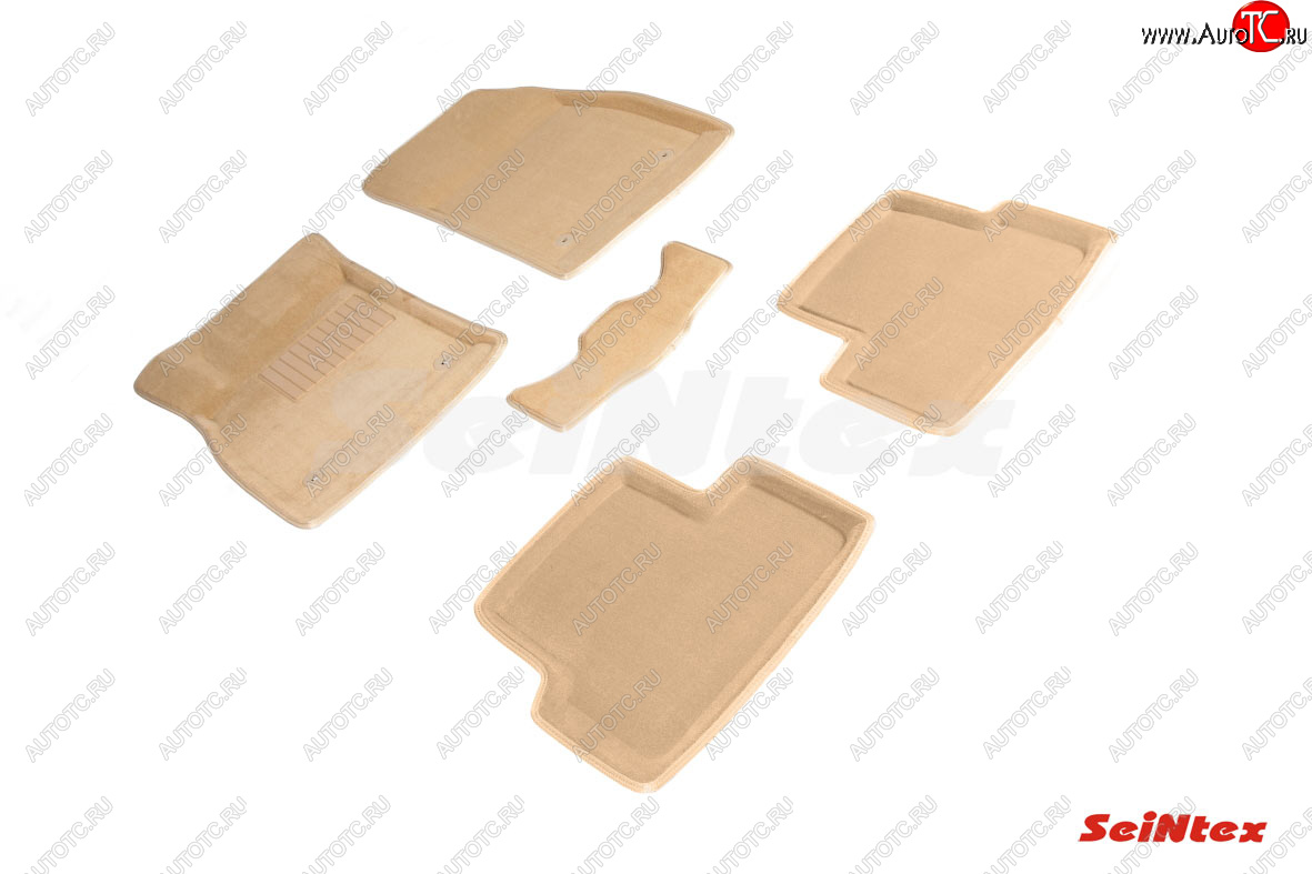 6 699 р. Комплект ковриков салона (ворсовые, 3D) SEINTEX Opel Astra J универсал дорестайлинг (2009-2012) (Бежевый)  с доставкой в г. Чебоксары