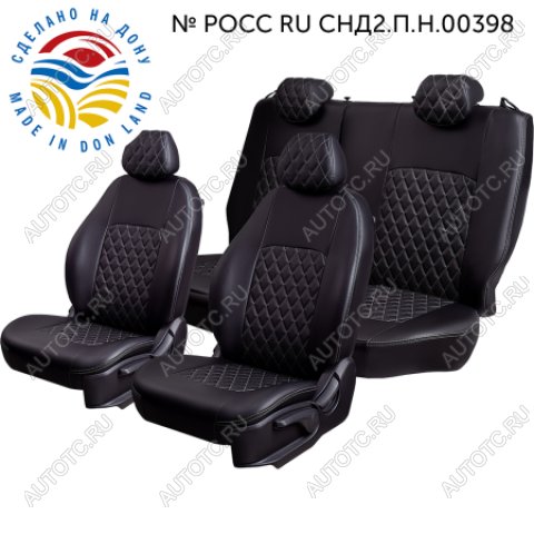 6 999 р. Чехлы сидений (2-я компл-я, ЦЗС, 2П, Илана/Орегон) Турин LordAuto Chery Very (2011-2016) (черный/черный/серая строчка)  с доставкой в г. Чебоксары