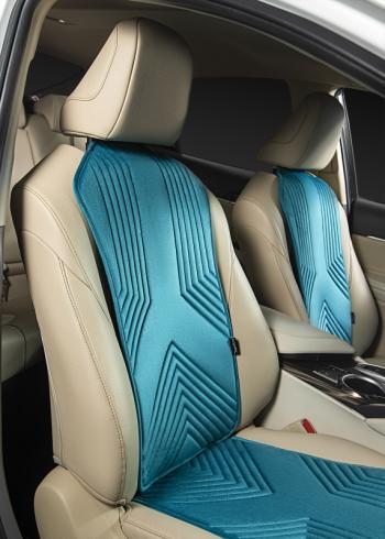 2 579 р. Накидка на сиденье (1 место Афины) ЛЮКС ст ВАН ВЭЙ Lord Autofashion FAW J6 СА3250 шасси (2013-2025) (бирюзовый, строчка темно-бирюзовая)  с доставкой в г. Чебоксары. Увеличить фотографию 2