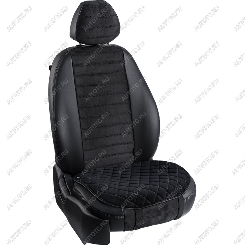 829 р. Подушка-комфорт ст РОМБ (Софа) Lord Autofashion Seat Tarraco KN2 (2018-2025) (черный, строчка бежевая)  с доставкой в г. Чебоксары