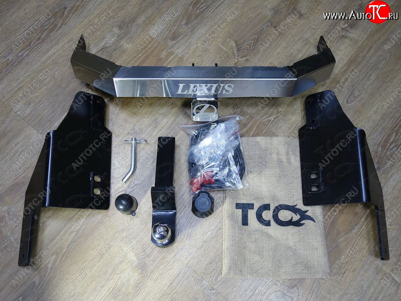 19 999 р. Фаркоп (тягово-сцепное устройство) (sport ) TCC Тюнинг Lexus GX460 J150 1-ый рестайлинг (2013-2019) (оцинкованный, шар E, надпись Lexus)  с доставкой в г. Чебоксары