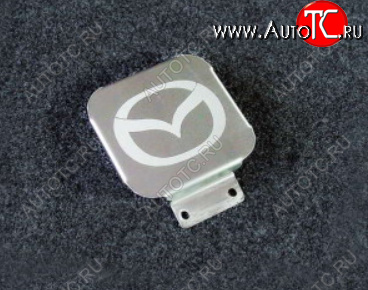 1 999 р. Заглушка на фаркоп с логотипом Mazda (на фаркопы TCC, нержавеющая сталь) TCC Mazda CX-5 KF (2016-2025)  с доставкой в г. Чебоксары