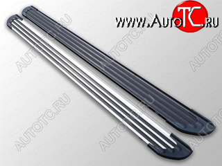 20 599 р. Порожки для ног алюминиевые TCC Tюнинг Slim Line Audi Q5 8R рестайлинг (2012-2017) (серебро)  с доставкой в г. Чебоксары